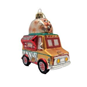 Glitter Taco Truck Blown‎ Glass Ornament